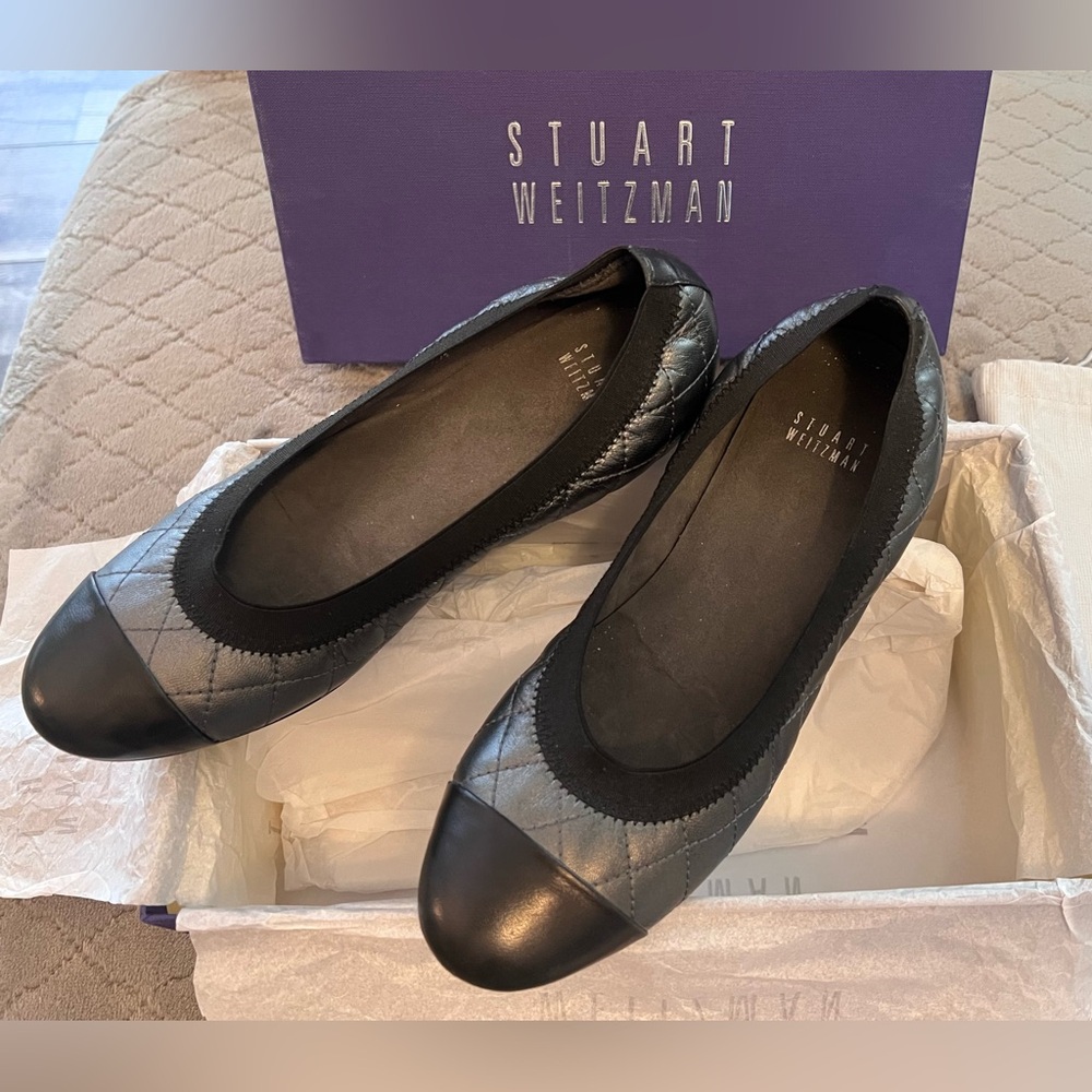 💯 Auth Stuart Weitzman - Quilted Ballerina Flats - Size 6.5